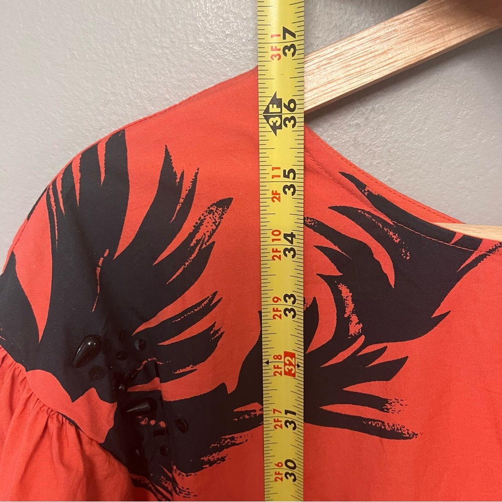 Anthropologie ATSU Black & Red Floral Print Dress Size Medium - Picture 3 of 10